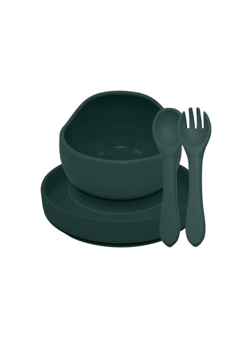 Petite&Mars Szilikon étkészlet, 3 db, Take&Match, Misty Green, 6 hó+