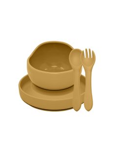   Petite&Mars Szilikon étkészlet, 3 db, Take&Match, Intense Ochre, 6 hó+