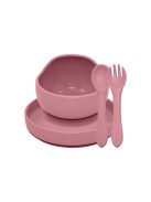 Petite&Mars Szilikon étkészlet, 3 db, Take&Match, Dusty Rose, 6 hó+