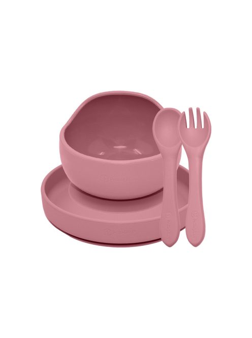 Petite&Mars Szilikon étkészlet, 3 db, Take&Match, Dusty Rose, 6 hó+