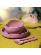 Petite&Mars Szilikon étkészlet, 3 db, Take&Match, Dusty Rose, 6 hó+