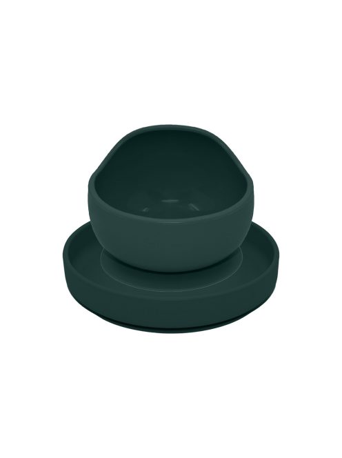 Petite&Mars Szilikon 2 részes étkészlet, tányér + tál, TAKE&MATCH, 6 hó+, Misty Green