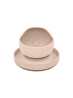   Petite&Mars Szilikon 2 részes étkészlet, tányér + tál, TAKE&MATCH, 6 hó+, Desert Sand