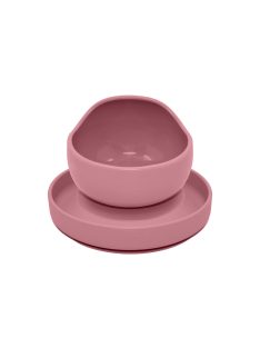   Petite&Mars Szilikon 2 részes étkészlet, tányér + tál, TAKE&MATCH, 6hó+, Dusty Pink