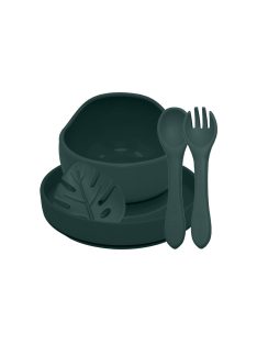   Petite&Mars Szilikon étkészlet, 4 db, Take&Match, Misty Green, 6 hó+