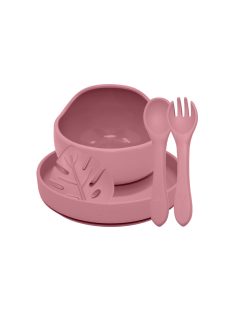   Petite&Mars Szilikon étkészlet, 4 db, Take&Match, Dusty Rose, 6 hó+