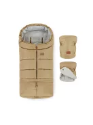 PETITE&MARS Téli szett Jibot 3in1 bundazsák + kézmelegítő kesztyű babakocsira Jasie Sweet Toffee