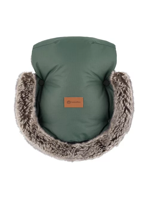 Petite&Mars Téli szett Arctic 4in1 bundazsák + kézmelegítő kesztyű babakocsira Furry - Veritable Khaki