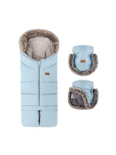   Petite&Mars Téli szett Arctic 4in1 bundazsák + kézmelegítő kesztyű babakocsira Furry Sky Whisper