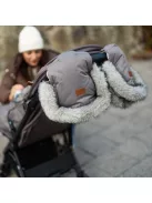 PETITE&MARS Téli szett Comfy 4in1 bundazsák + kézmelegítő kesztyű babakocsira Furry - Forever Black
