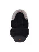 PETITE&MARS Téli szett Comfy 4in1 bundazsák + kézmelegítő kesztyű babakocsira Furry - Forever Black