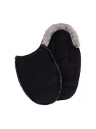 PETITE&MARS Téli szett Comfy 4in1 bundazsák + kézmelegítő kesztyű babakocsira Furry - Forever Black