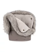 PETITE&MARS Téli szett Comfy 4in1 bundazsák + kézmelegítő kesztyű babakocsira Furry - Mocha Mousse