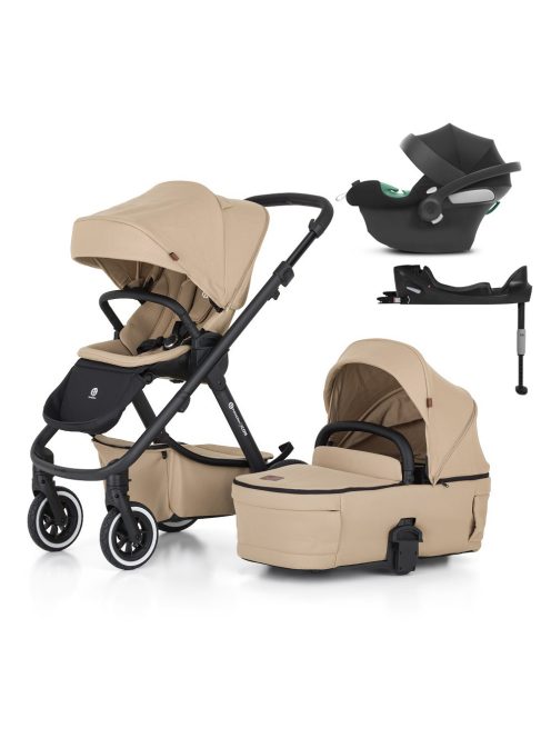PETITE&MARS KÉSZLET Babakocsi 4v1 ICON Mocha Beige LITE AIR + CYBEX Aton B2 i-Size