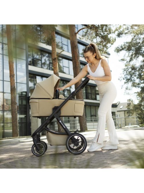 PETITE&MARS KÉSZLET Babakocsi 4v1 ICON Mocha Beige XXL AIR + CYBEX Aton B2 i-Size