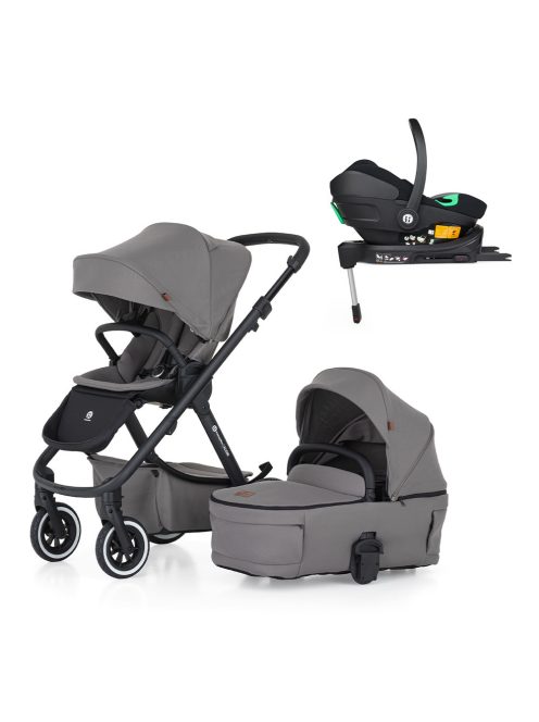 Petite&Mars Kombinált babakocsi ICON 2in1 Dove Grey LITE AIR + Core Pro i-Size Black Grey + Bázis