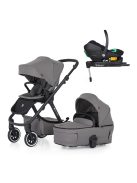 Petite&Mars Kombinált babakocsi ICON 2in1 Dove Grey LITE AIR + Core Pro i-Size Black Grey + Bázis