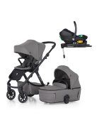 Petite&Mars Kombinált babakocsi ICON 2in1 Dove Grey LITE RWS + Core Pro i-Size Black Grey + Bázis