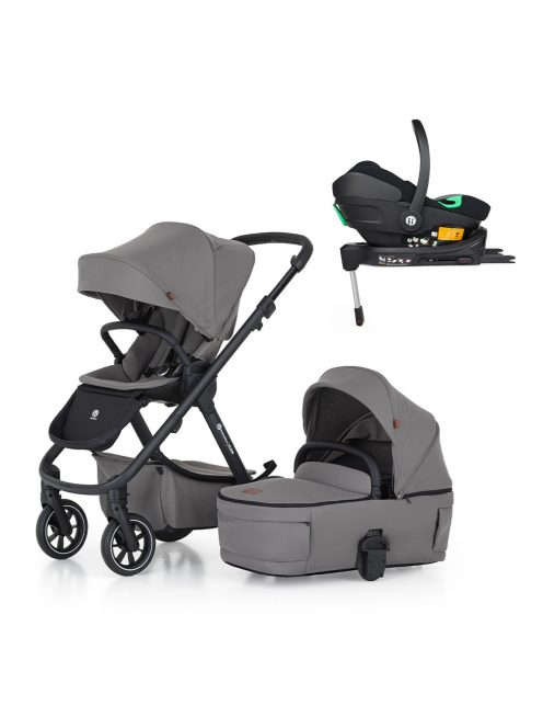 Petite&Mars Kombinált babakocsi ICON 2in1 Dove Grey LITE RWS + Core Pro i-Size Black Grey + Bázis