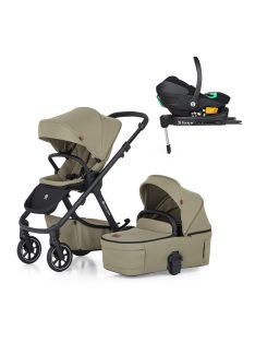   Petite&Mars Kombinált babakocsi ICON 2in1 Mossy Green LITE RWS + Core Pro i-Size Black Grey + Bázis