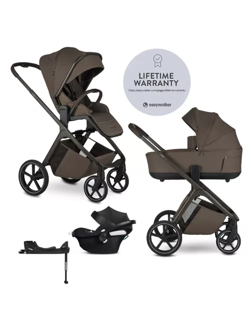 EASYWALKER Kombinált babakocsi Zoey Chestnut Brown + CYBEX Aton B2 i-Size + bázis