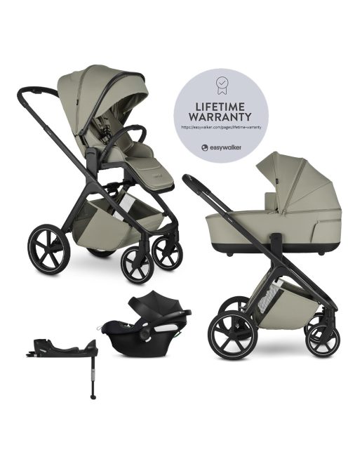 EASYWALKER Kombinált babakocsi Zoey Sage Green + CYBEX Aton B2 i-Size + bázis