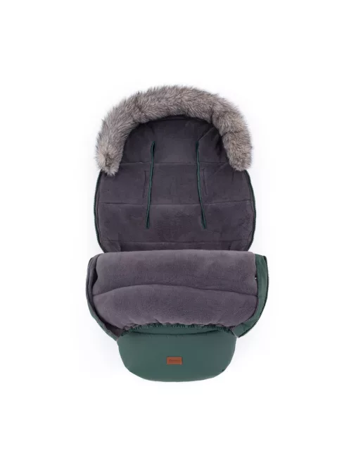 PETITE&MARS Téli szett Comfy 4in1 bundazsák + kézmelegítő kesztyű babakocsira Furry - Veritable Khaki