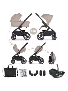   PETITE&MARS Kombinált babakocsi SCOUT 3 az 1-ben + Core Pro i-Size - Cappuccino Cream
