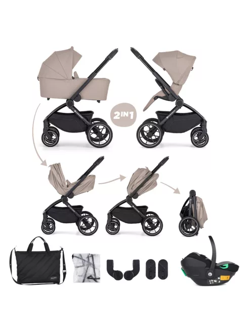 PETITE&MARS Kombinált babakocsi SCOUT 3 az 1-ben + Core Pro i-Size - Cappuccino Cream