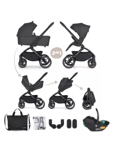   PETITE&MARS Kombinált babakocsi SCOUT 3 az 1-ben Core Pro i-Size - Anthracite Moon