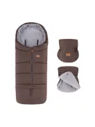 PETITE&MARS Téli szett Jibot 3in1 bundazsák + kézmelegítő kesztyű babakocsira Jasie - Dark Walnut