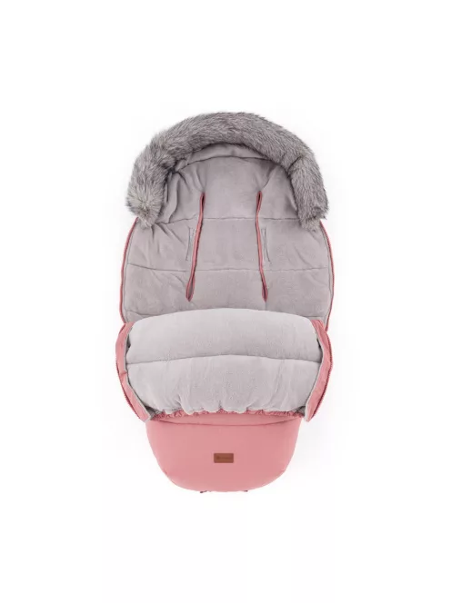 PETITE&MARS Comfy 4v1 téli bundazsák szett + babakocsi kézmelegítő Furry - Old Rose