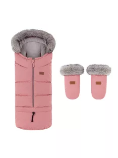   PETITE&MARS Arctic 4v1 téli bundazsák szett + babakocsi kézmelegítő Fjora - Old Rose