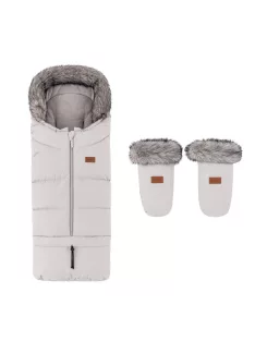  PETITE&MARS Arctic 4v1 téli bundazsák szett + babakocsi kézmelegítő Fjora - Champagne Shower