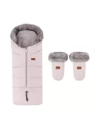 PETITE&MARS Arctic 4v1 téli bundazsák szett + babakocsi kézmelegítő Fjora - Rose Petal