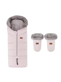   PETITE&MARS Arctic 4v1 téli bundazsák szett + babakocsi kézmelegítő Fjora - Rose Petal