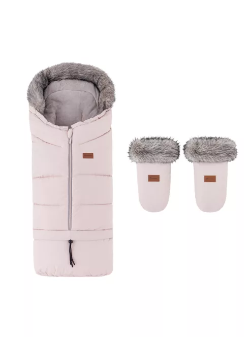 PETITE&MARS Arctic 4v1 téli bundazsák szett + babakocsi kézmelegítő Fjora - Rose Petal