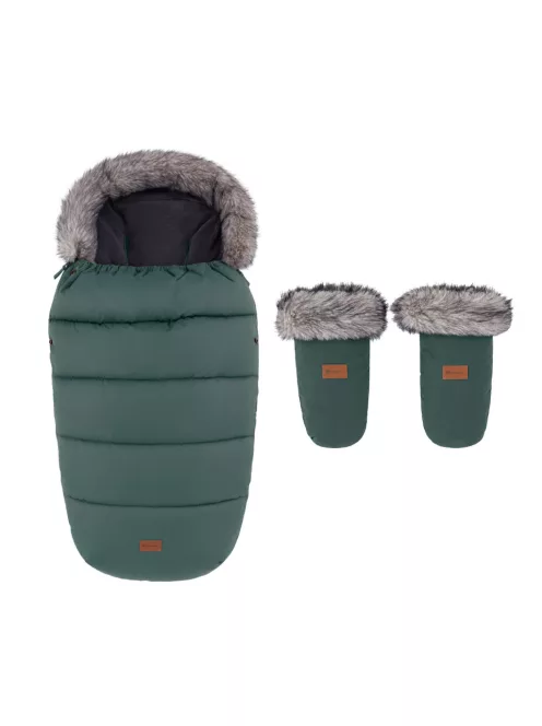 PETITE&MARS Comfy 4v1 téli bundazsák szett + babakocsi kézmelegítő Fjora - Veritable Khaki