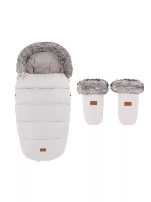 PETITE&MARS Comfy 4v1 téli bundazsák szett + babakocsi kézmelegítő Fjora - Champagne Shower