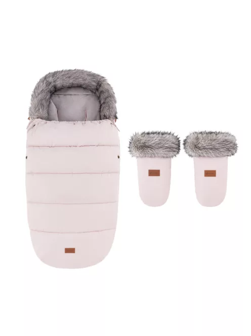 PETITE&MARS Comfy 4v1 téli bundazsák szett + babakocsi kézmelegítő Fjora - Rose Petal