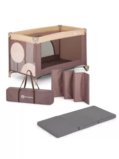   PETITE&MARS Utazóágy Nyja matraccal Foldie, Elegant Dreamlines Mocha