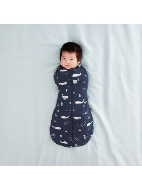 ERGOPOUCH Pólya és hálózsák 2 az 1-ben 0-3 hónap 3-6 kg 2,5 tog - Cocoon Whale