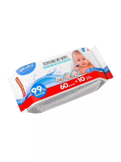 Akuku Nedves törlőkendő (70 db)