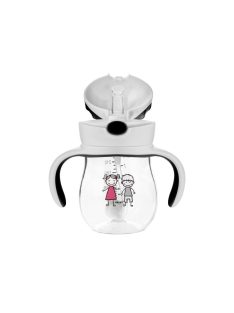 Akuku Tanulópohár súlyozott szívószállal – Szürke