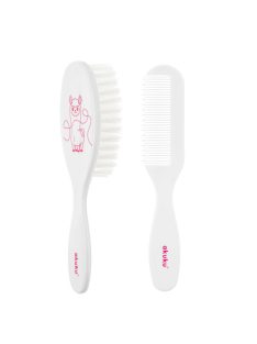 Akuku Fésű és hajkefe szett, nylon sörtékkel – Láma