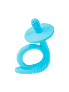 Akuku Szilikon rágóka/fogkefe – Csiga (kék)