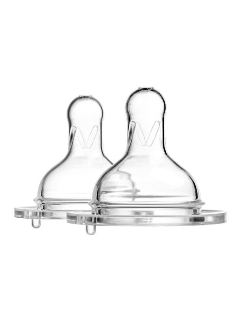 Akuku Szilikon cumi széles nyakú üveghez (2 db), 3 hó+