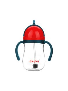   Akuku Szívószálas pohár súlyozott szívószállal – Kék/Piros