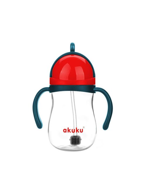 Akuku Szívószálas pohár súlyozott szívószállal – Kék/Piros