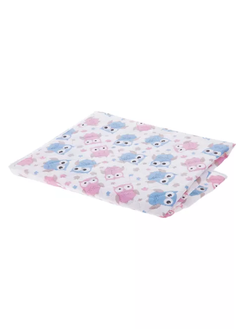 Akuku PEVA pelenkázó lap 55×70 cm – Kék-rózsaszín baglyos